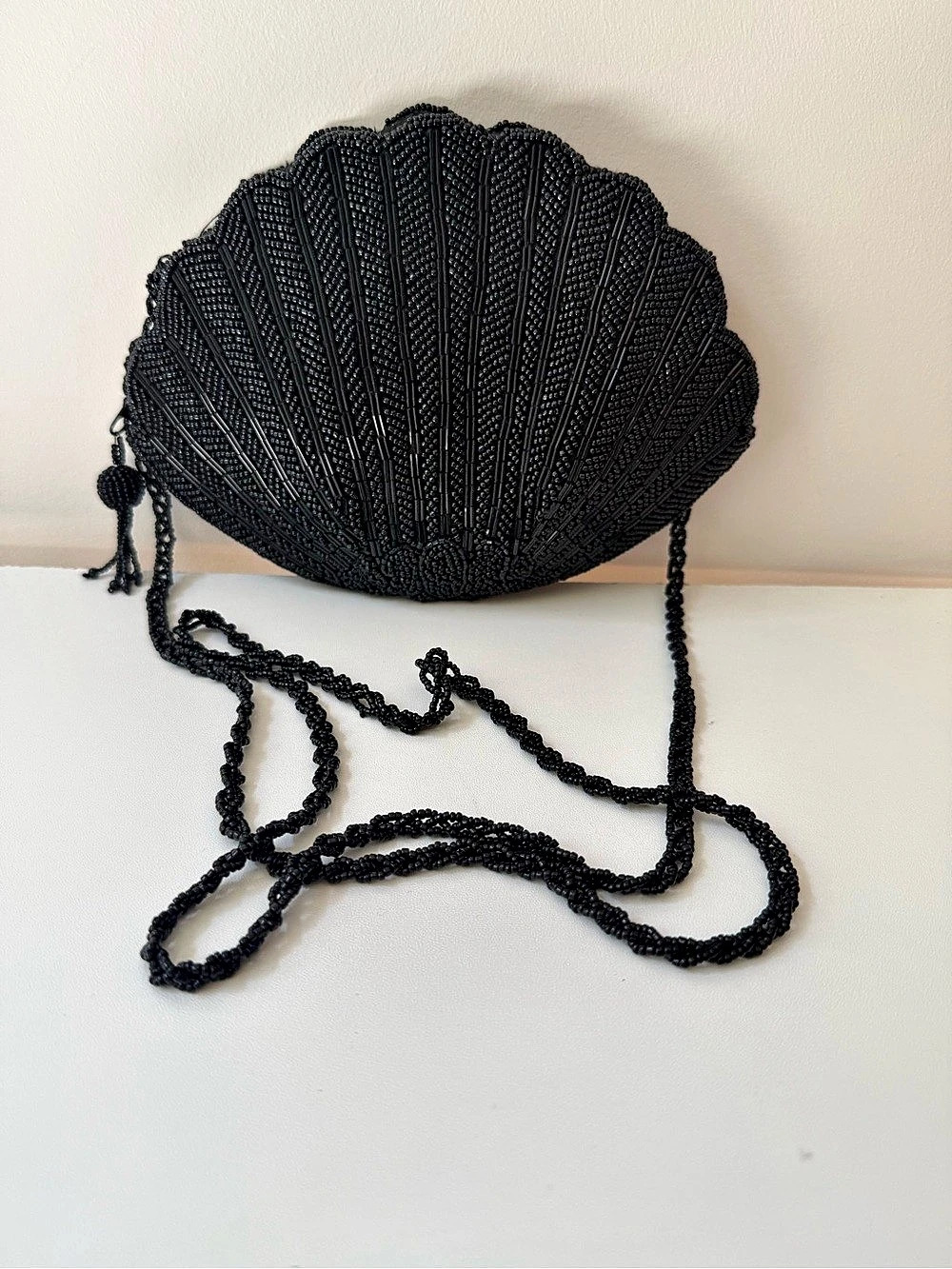 Black Beaded Shoulder Bag